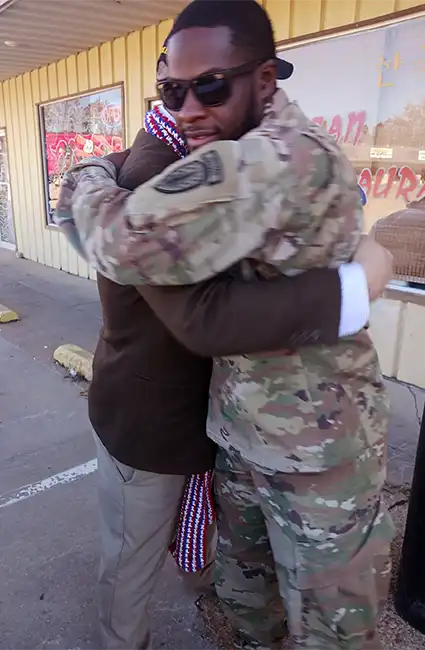 Veteran David Haave giving love to soldiers 2023